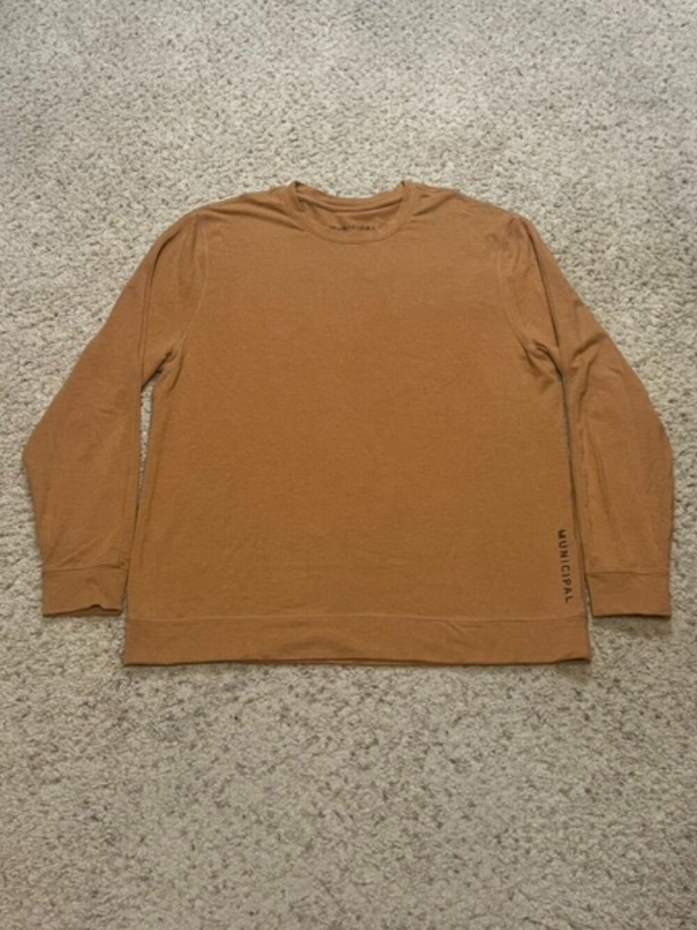 Municipal Men Copper Brown Town Crew Lightweight Sweatshirt Size XLarge XL EUC
